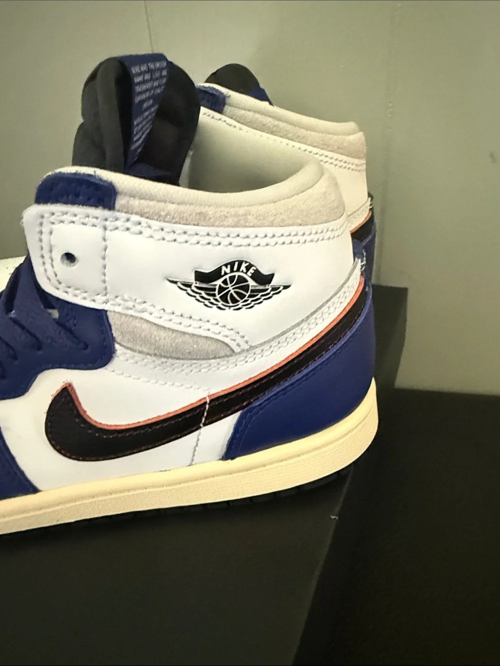Nike Air Jordan 1 High - White, Deep Royal Blue & Black